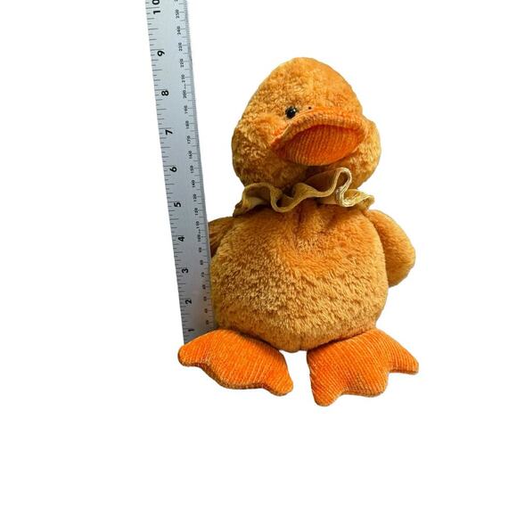 Flowers and Balloons Inc. Stuffed Duck Weighted Bottom Plushy Yellow Orange - Picture 5 of 6